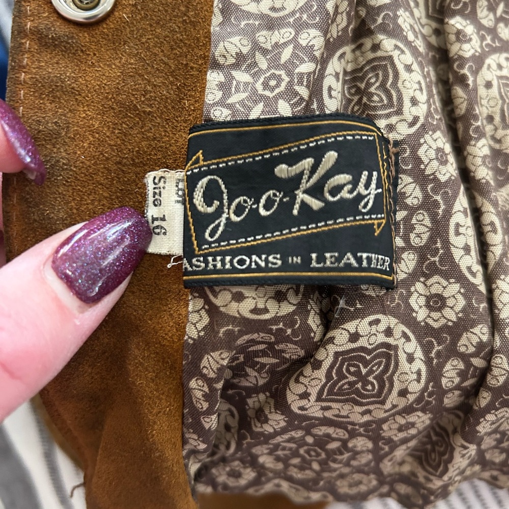 Vintage Tan Fringe Utility Jacket - Picture 6 of 9